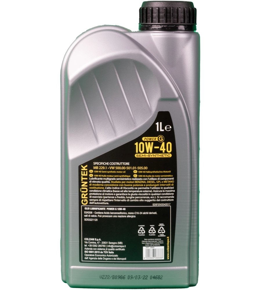 Olio power-g semi-sintetico 1l  10w40 per motori diesel